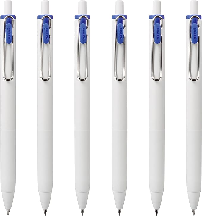 Uni-Ball one Retractable Gel Pens, Micro Point (0.5mm),Blue Ink, 6 Pens
