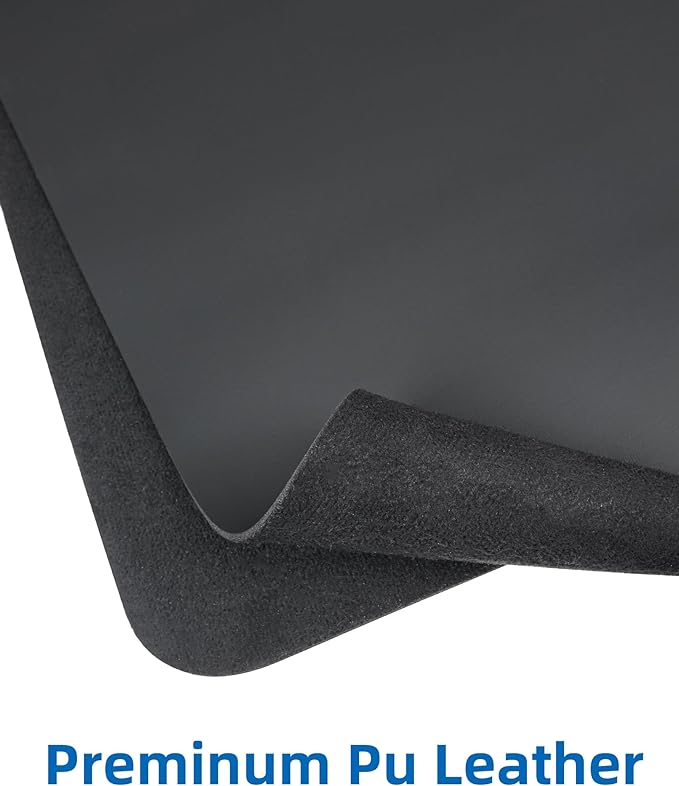 AFIING Leather Desk Pad Protector,48"x24" - Premium Desk Mat, Large Mouse Pad,Non-Slip Desk Blotter,Waterproof Desk Writing Pad for Office and Home(Black)