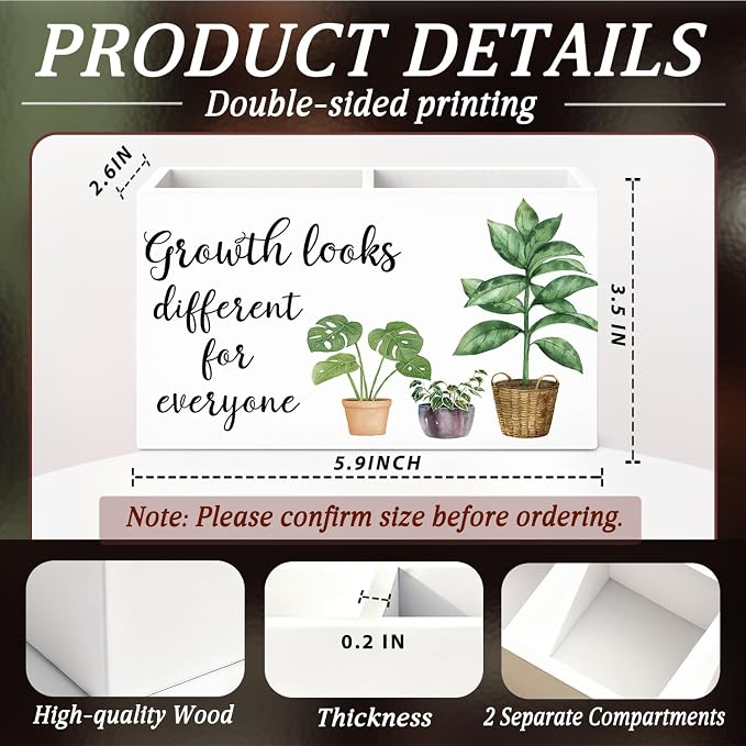 Health Inspirational Pen Holder Growth Mindset Classroom Decor, Motivational Pencil Holder, Growth Looks Different for Everyone Sign for Teachers Calm Corner School Counselor Office