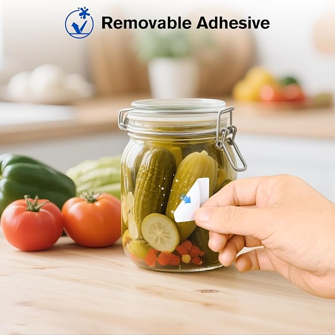 L LIKED 2" x 1" Blank Removable Labels with No Residue, Water and Oil Resistant, Use for Both Home and Office (1 Roll, 1300 Labels)