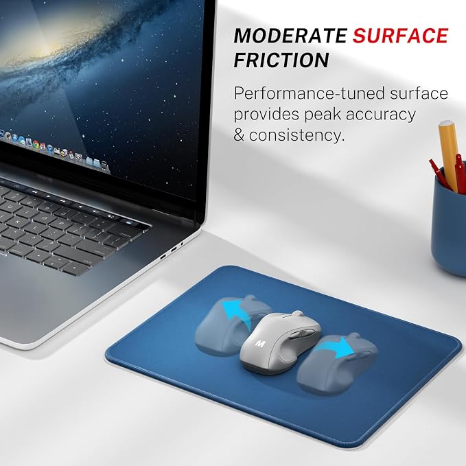 MROCO Essential Office & Gaming Mouse Pad, 8.5 x 11 Inch, Navy Blue | Anti-Fray Stitched Edges, Functional Pattern Design, Non-Slip Rubber Base, Water and Stain Resistance