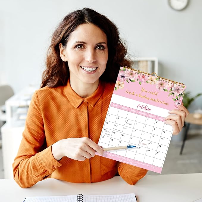 JAPBOR Calendar for Sarcastically Gifted Women - 2026 Fu-ck It Funny Wall Calendar for Sarcastic Female, 12 Months Hanging Planner, Affirmations Quotations Office Monthly Calendar Organizer Gag Women Gift
