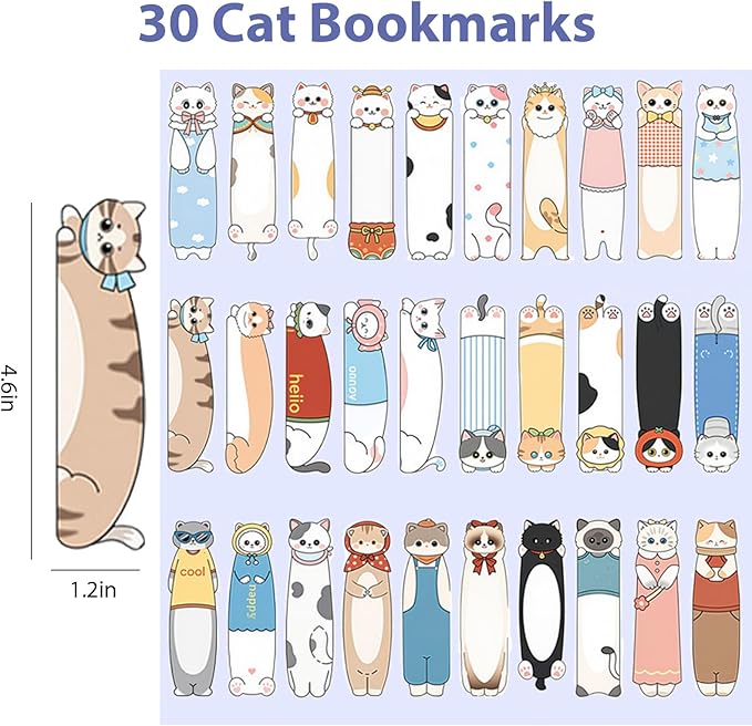 Cute Cat File Folders, 10 PCS Plastic Folders for Document, A4 Size Plastic Envelopes with Snap Closure, File Folders Document Folders File Bags Name Tags Sticker Cat Bookmark for School Office