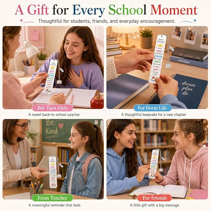 Back to School Supplies for Kids Girls Boys, Kindergarten School Supplies for Kid Girls Teens, Dorm Room Essentials Girl Boys 5th 6th Students, Senior Night Gift Bookmark