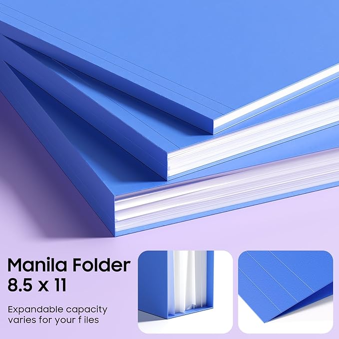 File Folders,21 Pack Manilla Folders 8.5x11,1/3 Cut Tabs Manila Folders for Easy Labeling and Organization,Colored File Folders Letter Size for Documents School Classroom Office Supplies