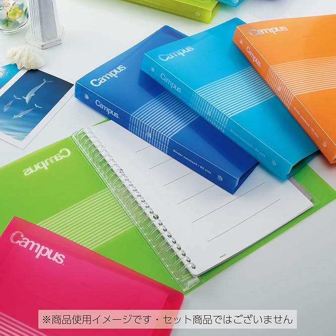KOKUYO Campus B5 Slide Binder Notebook with 5 Tab Dividers, PP Cover, 26 Hole, 100 Sheets Capacity, Blue, Japan Import (RU-P334NB)
