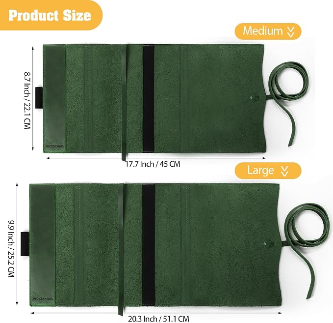 Jack&Chris Leather Bible Cover, Leather Book Cover for Men and Women, Bible Holder Strap Bible Cover Gifts, Green Medium