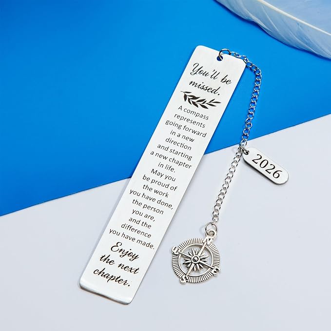 Retirement Gifts, Coworker Leaving Farewell Going Away Goodbye Gifts for Friends Nurse Boss Teacher Employee, Come with A Gift Box, Durable Lightweight Bookmark, Made of Stainless Steel, Page Holder