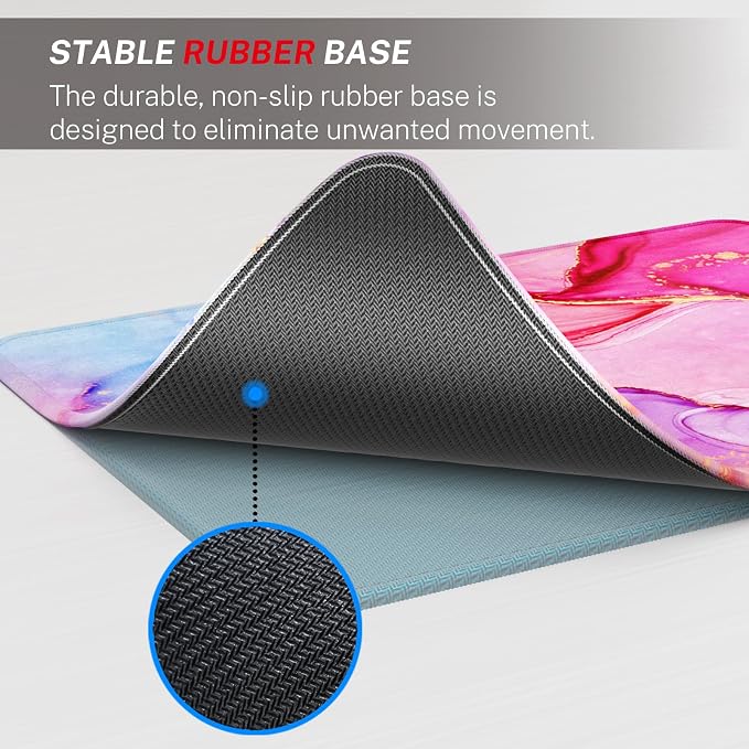 MROCO Essential Office & Gaming Mouse Pad, 8.5 x 11 Inch, Pink Marble | Anti-Fray Stitched Edges, Functional Pattern Design, Non-Slip Rubber Base, Water and Stain Resistance