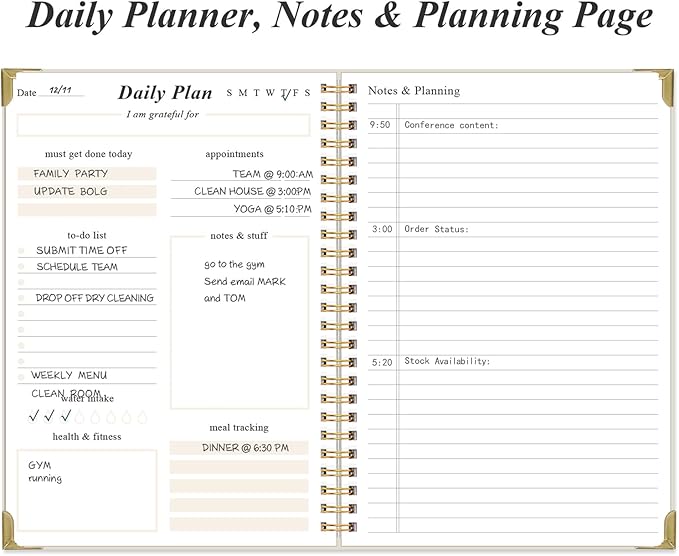 To Do List Notebook - Aesthetic Daily Planner to Easily Organize Your Tasks And Boost Productivity - Undated Planner for School or Office Supplies, 5.8" x 8.5", Beige