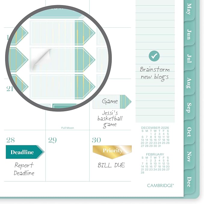 Mead Cambridge 2027 Planner, Weekly & Monthly, 5.5" x 8.5", Glimmer (1843-200-27)