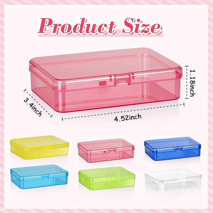 30 Pcs Plastic Crayon Box with Hinged Lid Clear Storage Containers Crayon Case for School Classroom Supplies (Blue)