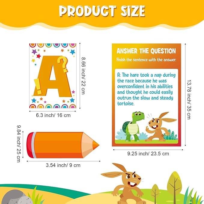 Outus 36 Pcs RACES Writing Strategy Bulletin Board Poster Set, Alphabet Cutout and Writing Posters, Pencils with Sentence Beginning and Blank Pencils for Elementary School Classroom Wall Decoration