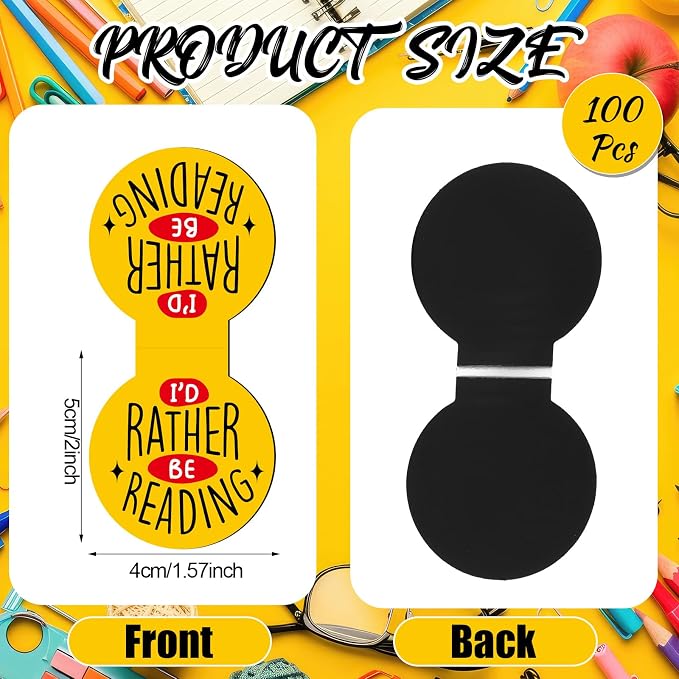 AmazingSpark 100 Pcs Magnetic Reading Bookmarks Bulk Magnet Reading Awards for Book Lover Motivational Book Marker Clips for Students Teacher Office Classroom Incentives