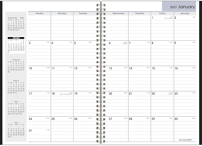 AT-A-GLANCE 2027 Planner, Monthly, 14-Month Dec-Jan, 8" x 12", DayMinder, Black (SK20027)