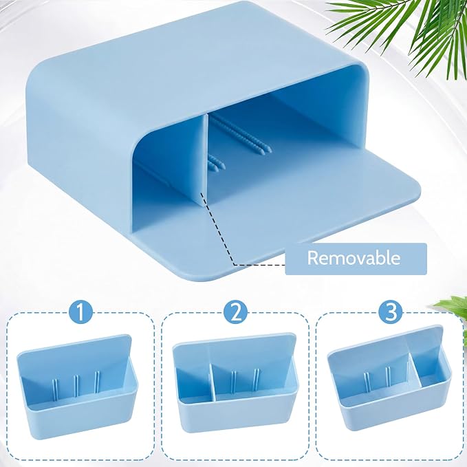 2 Pcs Magnetic Dry Erase Marker Holder Magnetic Pen Holder for Whiteboard Magnet Pencil Storage Organizer for Office Refrigerator Locker Classroom Organization Metal Cabinets (Blue)