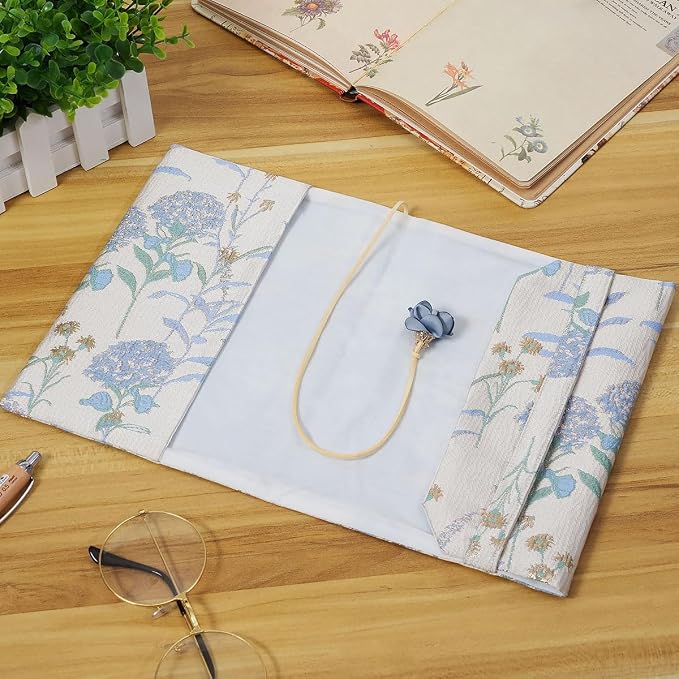 Paperback Book Cover Protector, A5 Book Covers for Hardcover, Book Sleeve for Book Lovers, Soft Cloth Book Covers with Bookmark Fit for 5.5 x 8.2 inch Notebook Textbooks Bible - Blue Dandelion Pattern