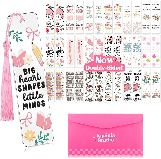 Kaciola 36 Sheets Booklover Theme UV DTF Bookmark Wraps, Acrylic Bookmark Blanks UV DTF Stickers, Rub on Transfers for Book Lover DIY (Blank Bookmarks Not Included)