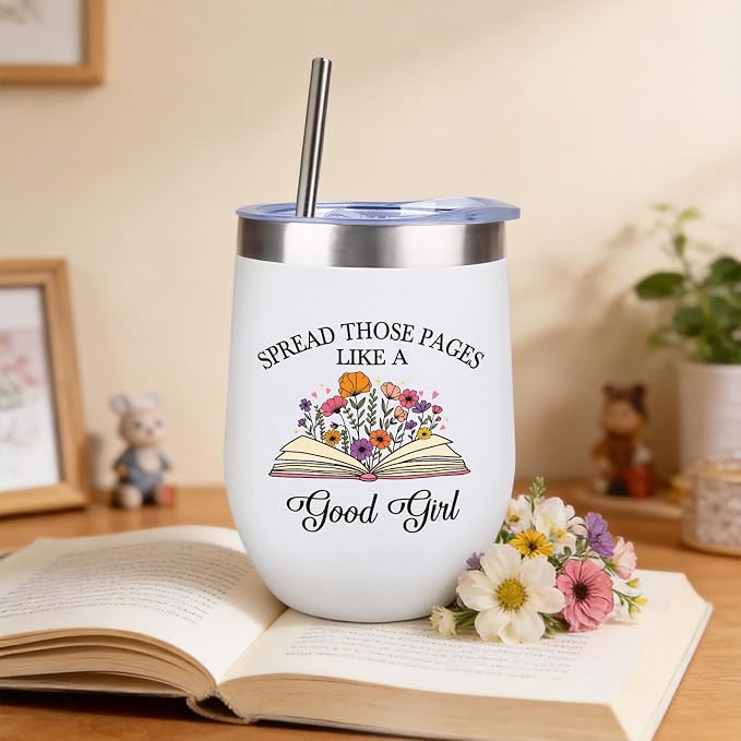 Funny Book Lover Gifts for Women - Humorous & Warm Bookish Gift Set Includes Tumbler, Scented Candle, Tote Bag & Gift Box – Reader Gifts Box for Teacher, Friends
