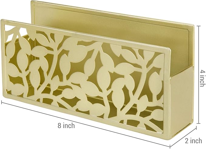 MyGift Magnetic Dry Erase Marker Holder Brass Metal for Whiteboard,Dry Erase Markers and Accessories Storage Basket Organizer with Floral Cutout Design