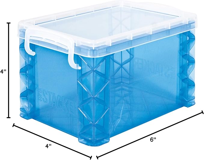 Super Stacker Index Card Box, 4 x 6 Inch Index Cards File Box, Note Holder, Index Card Holder, Flash Card Holder, Perfect for 4x6 Index Cards, Storage Organizer Container, Assorted Colors, 1 Count