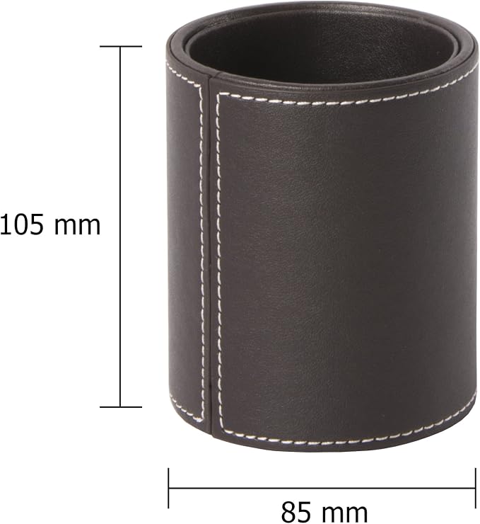 Osco BPUPP1 Faux Leather Pen Pot - Brown
