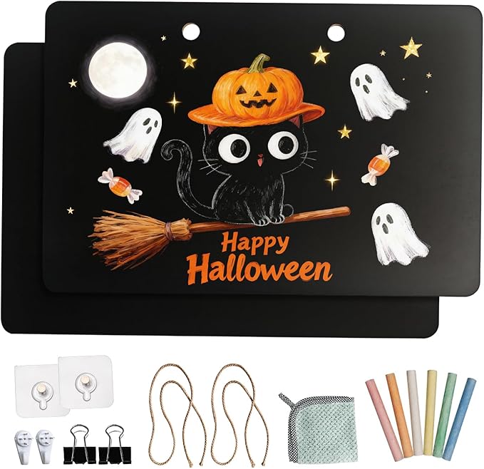 RXMC RUIXUANBOAD Chalkboard, Erasable, with Solid Wood Handle, Including Writing Pen and Cleaning Cloth, Handheld Logo, Information Logo, Menu Price, School, Store, Market, 2 Pieces