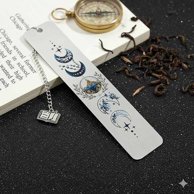 Acotar FAE Romance Metal Bookmark,The Night Court Feysand Fantasy Bookmarks,Reading Gift for Women Book Lovers and Fans of The Court of Thorns and Roses (Sliver)