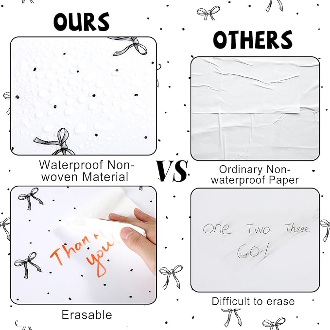 Black Bow Bulletin Board Roll Reusable Waterproof Erasable Black Bow and Book Non-Woven Fabric Bulletin Board Roll Bows Poster for Teacher Classroom Decors Wrap Crafts 15.75" x 40ft