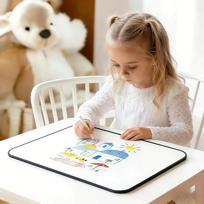 Iron Surface Dry Erase Board, 2 Pack A3 Double Sided – Magnetic-Receptive Whiteboard for Magnets – 16"x12" Small Portable White Boards with 10 Pens & 2 Erasers for Home Office Classroom