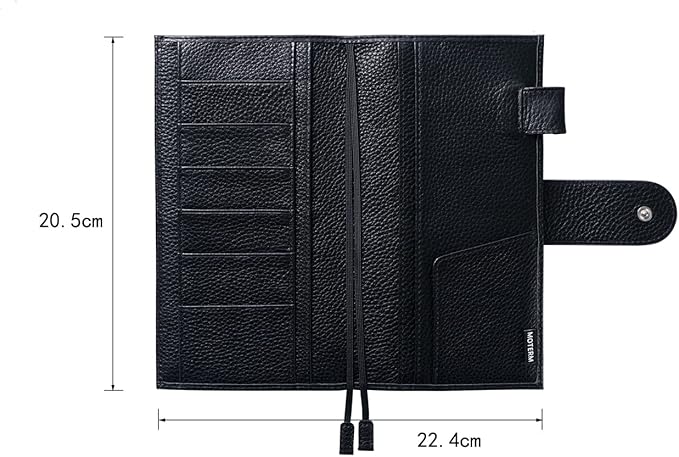 Moterm Leather Cover for Hobonichi Weeks - Fits Hobonichi Weeks/Weeks Mega, with Back Pocket (Pebbled-Black)