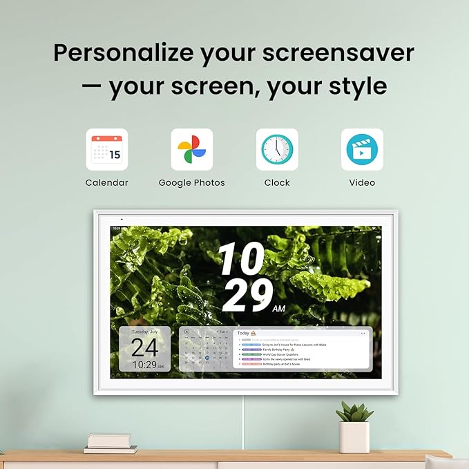 Apolosign 27-inch Digital Calendar : Dual Mode Smart Wall Planner, No Subscription, Install Apps, Sync Calendars, Electronic Touchscreen Interactive Display for Family Schedules, Chore Chart - with Stand (White)