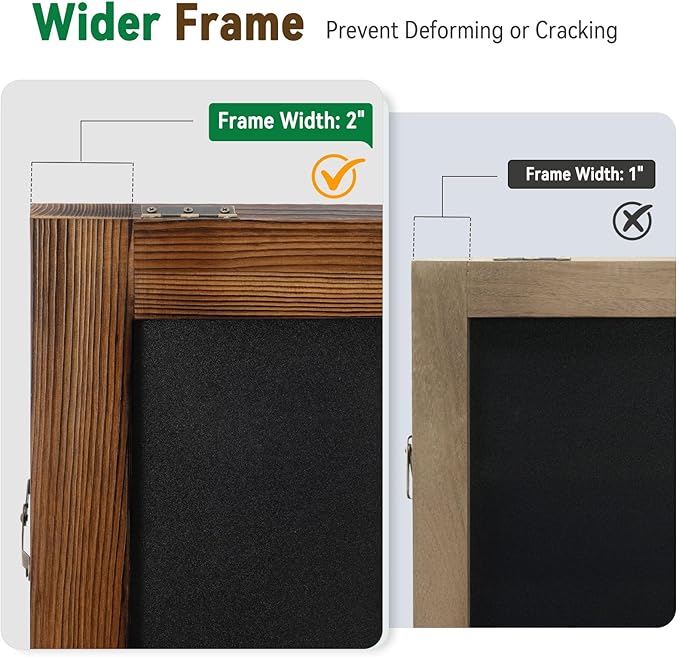 TEAKMAMA Chalk Board 40"x20", Standing A Frame Chalkboard Signs Sandwich Board Outdoor, Double Sided Blackboard for Back to School Day, Business and Weddings, Rustic Brown