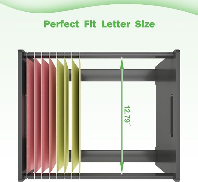 Hanging File Organizer Box for Letter Size, 2 Pack Bamboo File Folder Organizer, Storage Moving Boxes with Handle Wood Desk Filing Box for Office Banker Document