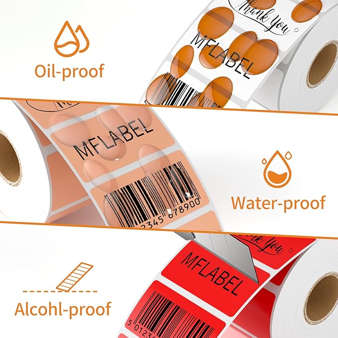 MFLABE 72 Rolls of 1000 2-1/4 x 1-1/4 Inch Direct Thermal Perforated Shipping Labels,SKU Labels