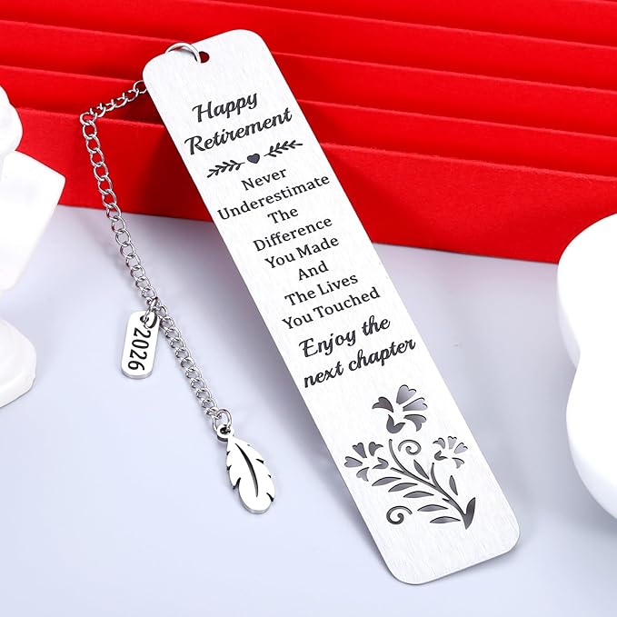 Retirement Gifts for Women Men 2026 Happy Retirement Gifts Bookmark for Teacher Mom Grandma Farewell Going Away Gift for Coworker Friends Boss Enjoy The Next Chapter