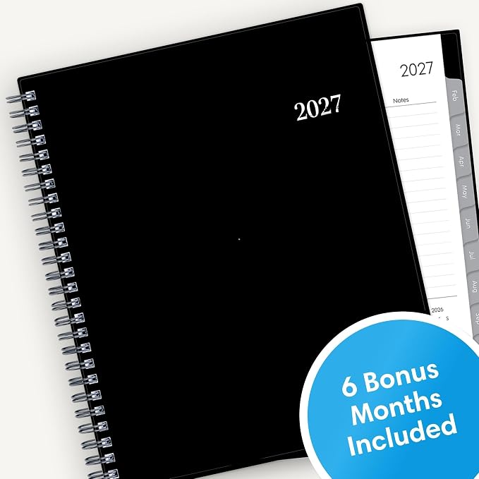 Blue Sky 2027 Weekly and Monthly Planner Calendar, Includes January 2027 - December 2027, 7" x 9", Flexible Cover, Wirebound, Laminated Tabs, Enterprise