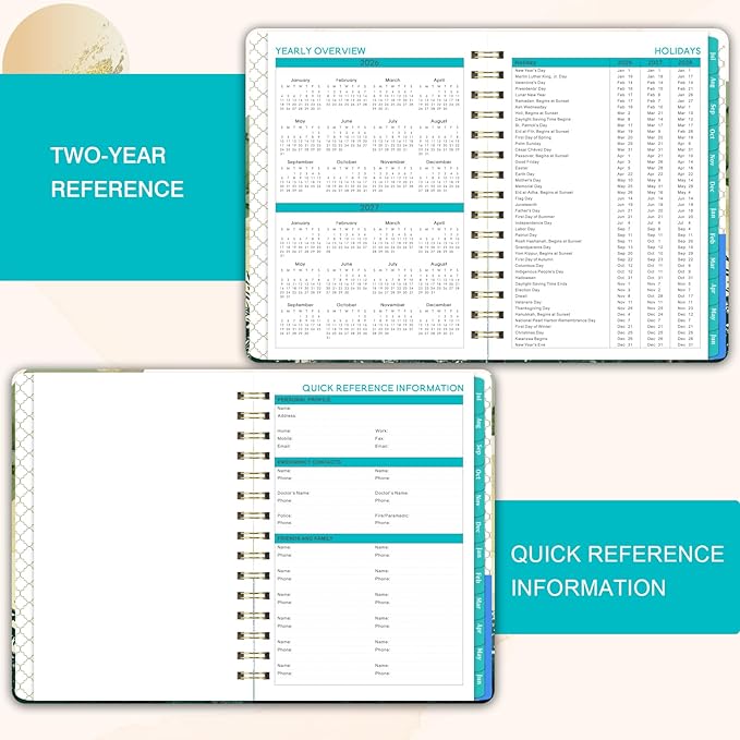 2026-2027 Planner - 2026-2027 Academic Planner Weekly and Monthly from JUL.2026 - JUN. 2027, 6.4" x 8.5", Academic Year Calendar 26-27 with Monthly Tabs, Sturdy Cover, Premium Paper, Strong Twin-wire, Back Pocket