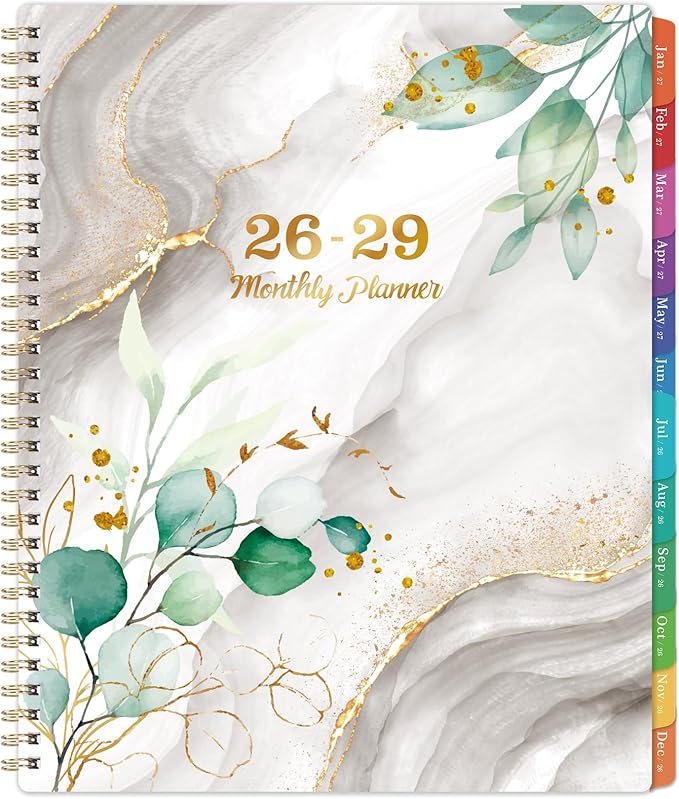 Monthly Planner 2026-2029 - 3 Year 2026-2029 Monthly Planner from JUL. 2026 - JUN. 2029, 9" x 11" with Inner Pocket, Colorful Coated Tabs