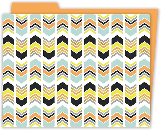Carson Dellosa Aim High Decorative File Folders—11.75" x 9.5" Multi-Pattern Colored File Folders for Filing Cabinet, Office or Classroom File Organization (6-Pack)
