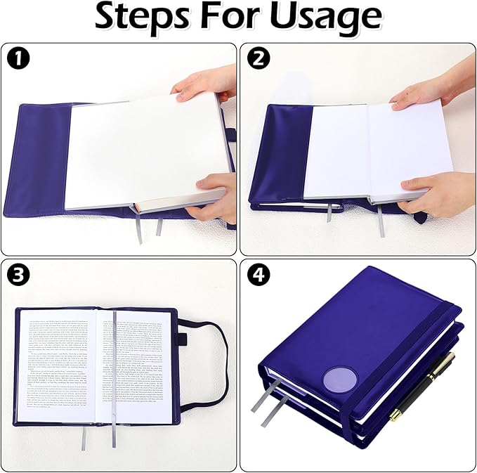 Motipuns 1 Pack Double AA Book Cover & 12 Steps & 12 Leather Double AA Book Cover Medallion Holder Paperback Protector Leather Gift for Women Men (Purple)