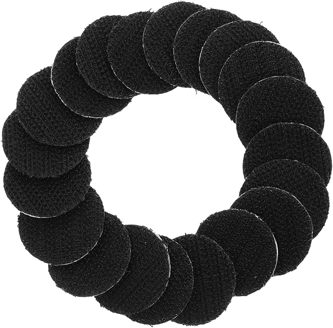 PRETYZOOM 20pcs Strong Adhesive Hook and Loop Tape for Mounting Reusable Round Pads for Wall Decor and Tools Hanging for Carpets Wires and Frames