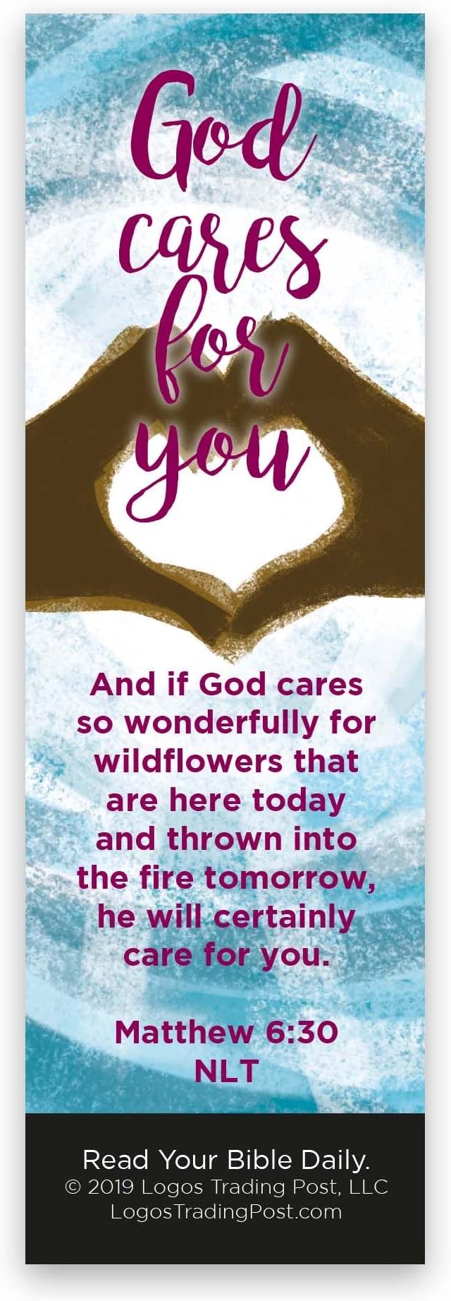 God Cares for You, Matthew 6:30, Bulk Pack of 25 Christian Bookmarks for Kids, Childrens Bible Verse Book Markers, Sunday School Prizes with Memory Verses, Scripture Gifts for Kids & Youth