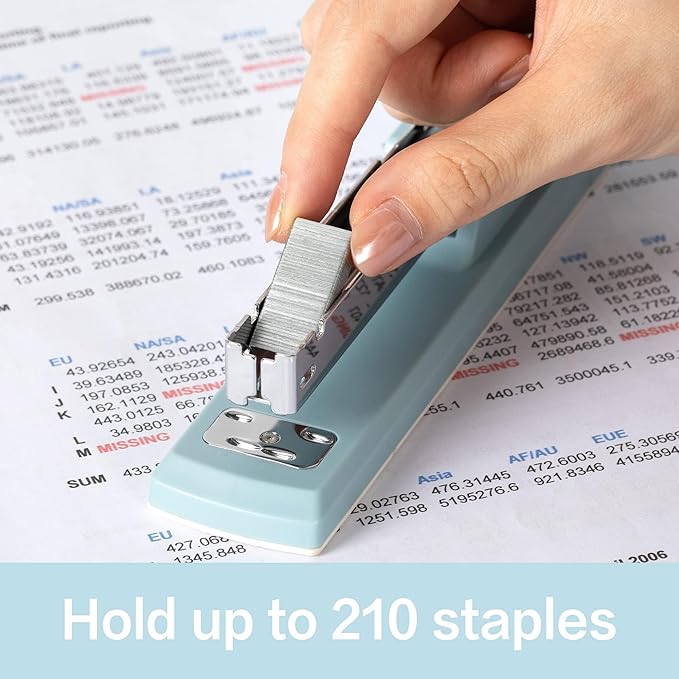 Deli Stapler, Desktop Stapler, 2 Pack, Office Staplers, 25 Sheet Capacity, Includes 2000 Staples and 2 Staple Removers, 2 Pack, Blue