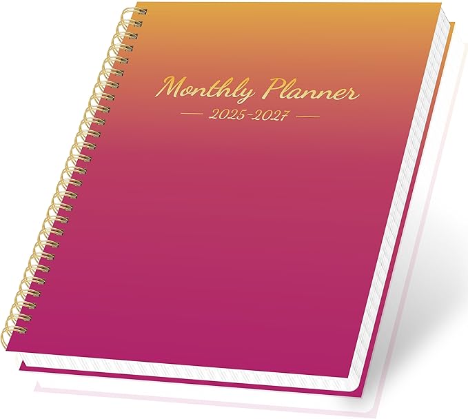 Monthly Planner 2026-2027 Calendar Planner with Hardcover from JAN 2026 - June 2027, 8.5" x 11", 18 Months for School Office Home Planning, Pinkish-Orange