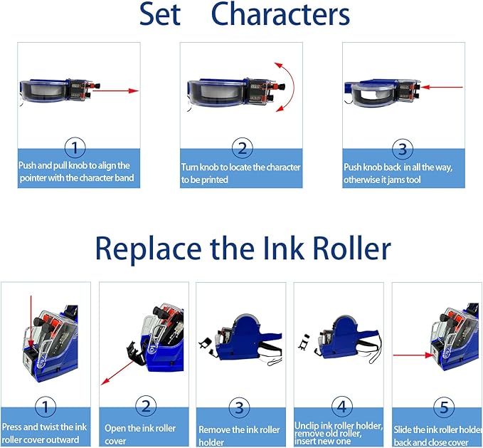2 Line Price Gun with 1200 White 400 Red 400 Yellow 400 Green Labels 3 Ink Rollers,1 Ink roll and Labels Pre-Loaded