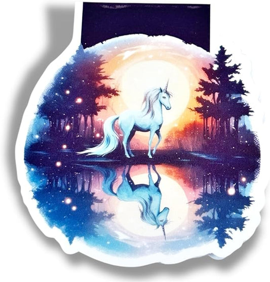 creates Magnetic Bookmark For Reading Journals Planners Scrapbooking Office Supplies Cute And Funny Bookmark For Bookworms Matte Laminate Double Sided Handmade (Magical Forest Unicorn)