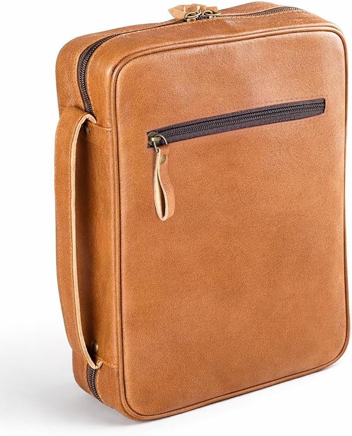 Genuine Leather Bible Covers for Men - Mens Bible Case for Men, Leather Book Cover Bible Bag for Men, Christian Gifts (Large)