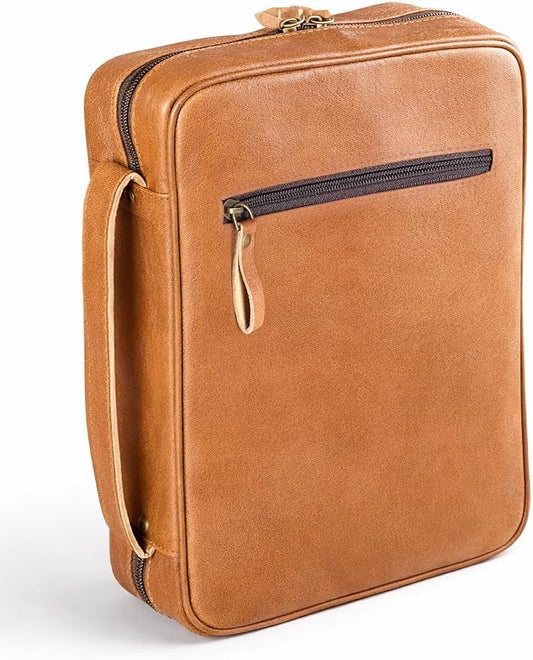 Genuine Leather Bible Covers for Men - Mens Bible Case for Men, Leather Book Cover Bible Bag for Men, Christian Gifts (Small)
