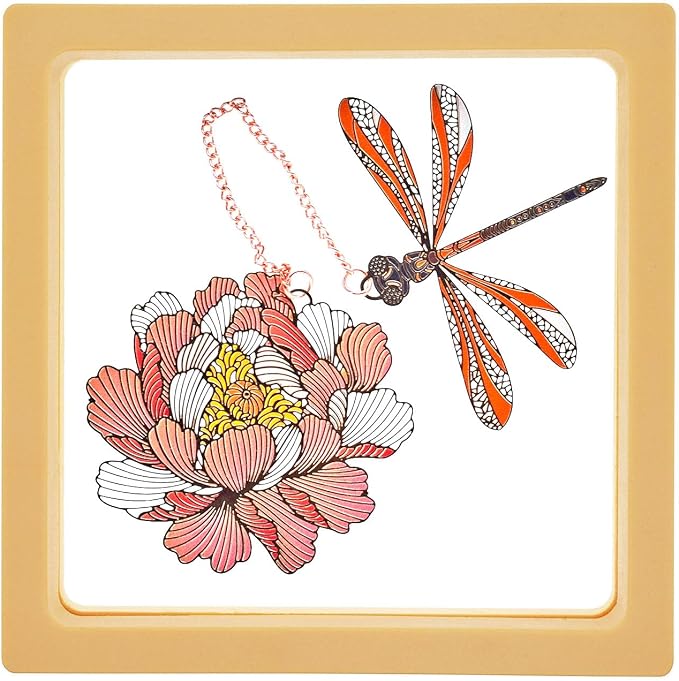 BLBMH 4in1 Metal Bookmark for Women Cute Birthday Christmas Gifts for Mom Girlfriend Wife Teacher Readers Best Friends - Flower Dragonfly